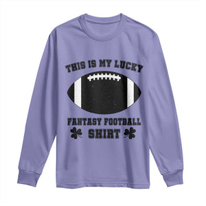 Lucky Fantasy Football Long Sleeve Shirt Vintage Commissioner Draft Party Commish FFL TS10 Violet Print Your Wear