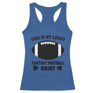 Lucky Fantasy Football Racerback Tank Top Vintage Commissioner Draft Party Commish FFL TS10 Royal Blue Print Your Wear