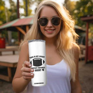 Lucky Fantasy Football Skinny Tumbler Vintage Commissioner Draft Party Commish FFL TS10 Print Your Wear