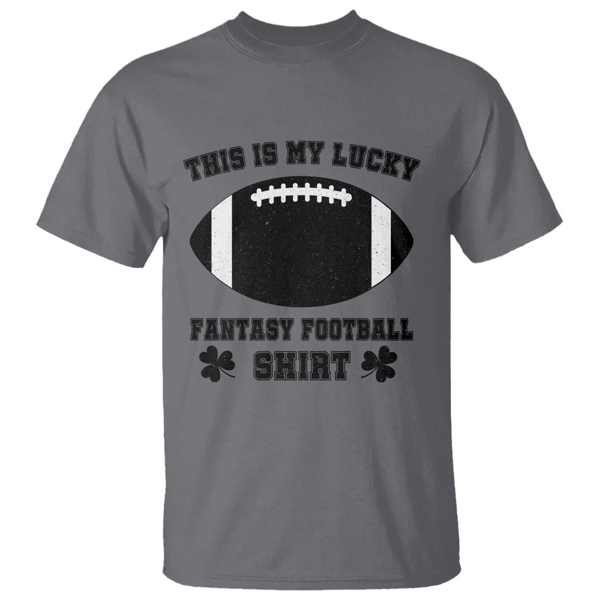 Lucky Fantasy Football T Shirt Vintage Commissioner Draft Party Commish FFL TS10 Charcoal Print Your Wear