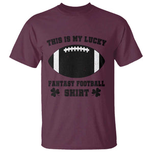 Lucky Fantasy Football T Shirt Vintage Commissioner Draft Party Commish FFL TS10 Maroon Print Your Wear
