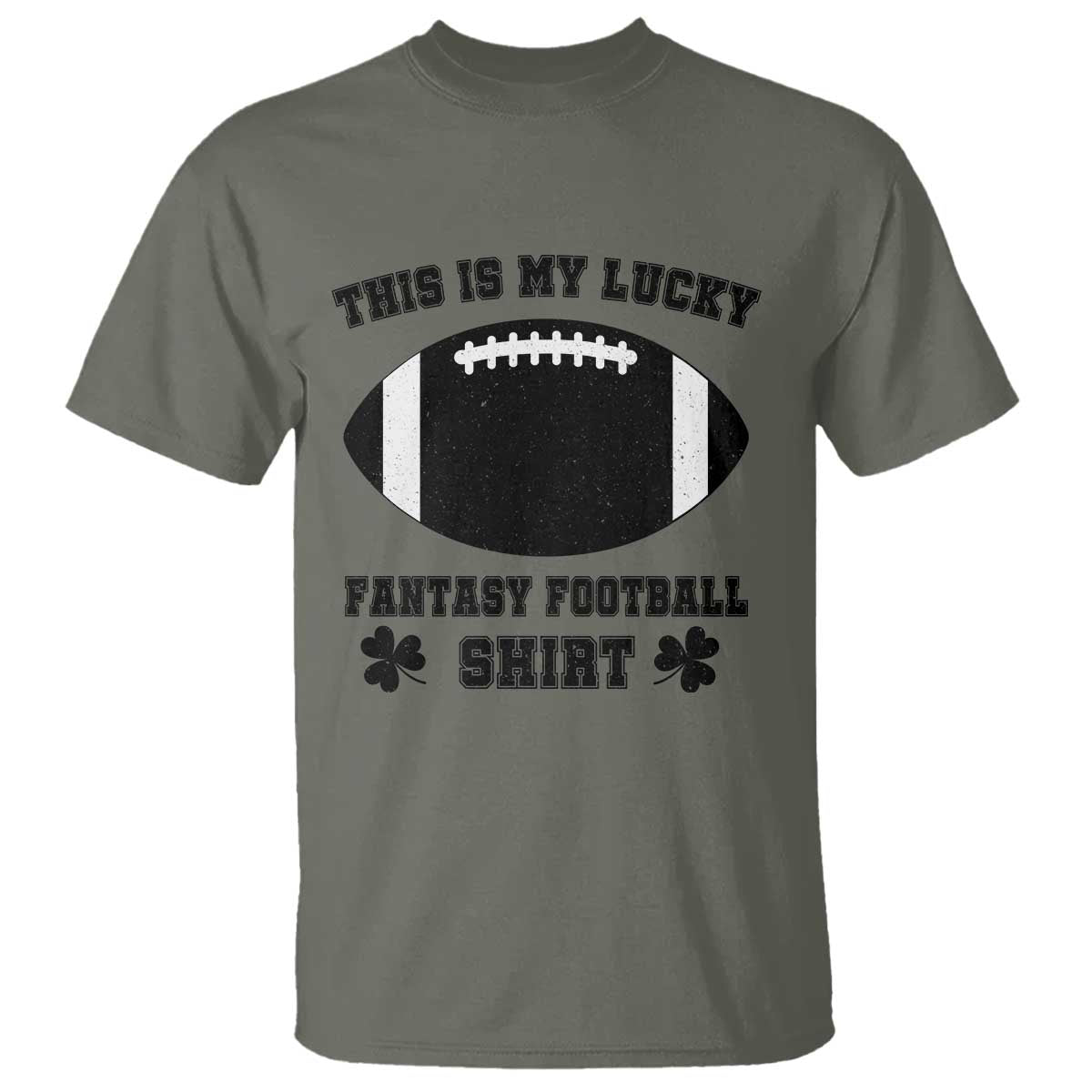 Lucky Fantasy Football T Shirt Vintage Commissioner Draft Party Commish FFL TS10 Military Green Print Your Wear