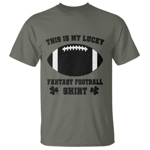 Lucky Fantasy Football T Shirt Vintage Commissioner Draft Party Commish FFL TS10 Military Green Print Your Wear