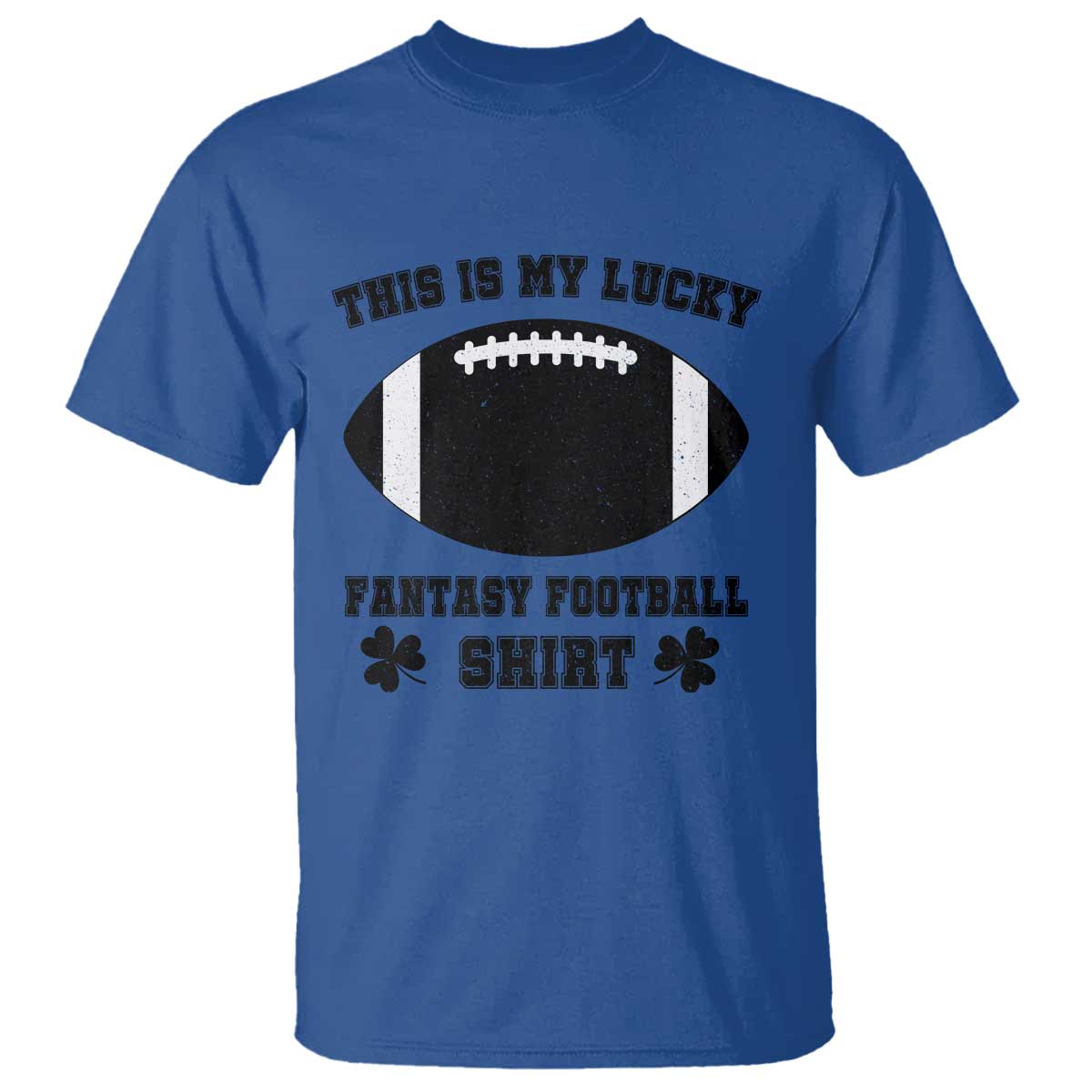 Lucky Fantasy Football T Shirt Vintage Commissioner Draft Party Commish FFL TS10 Royal Blue Print Your Wear