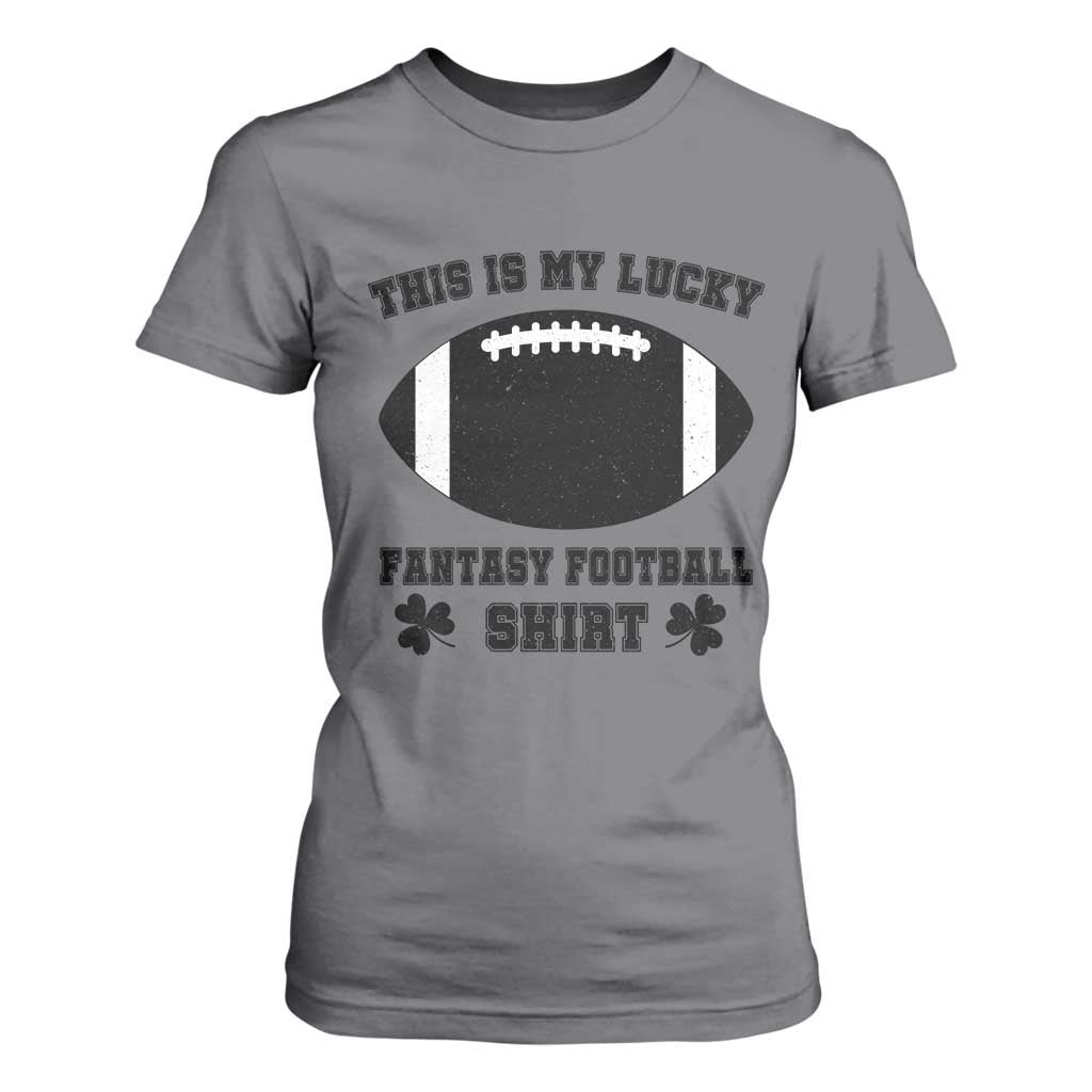 Lucky Fantasy Football T Shirt For Women Vintage Commissioner Draft Party Commish FFL TS10 Charcoal Print Your Wear