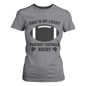 Lucky Fantasy Football T Shirt For Women Vintage Commissioner Draft Party Commish FFL TS10 Charcoal Print Your Wear
