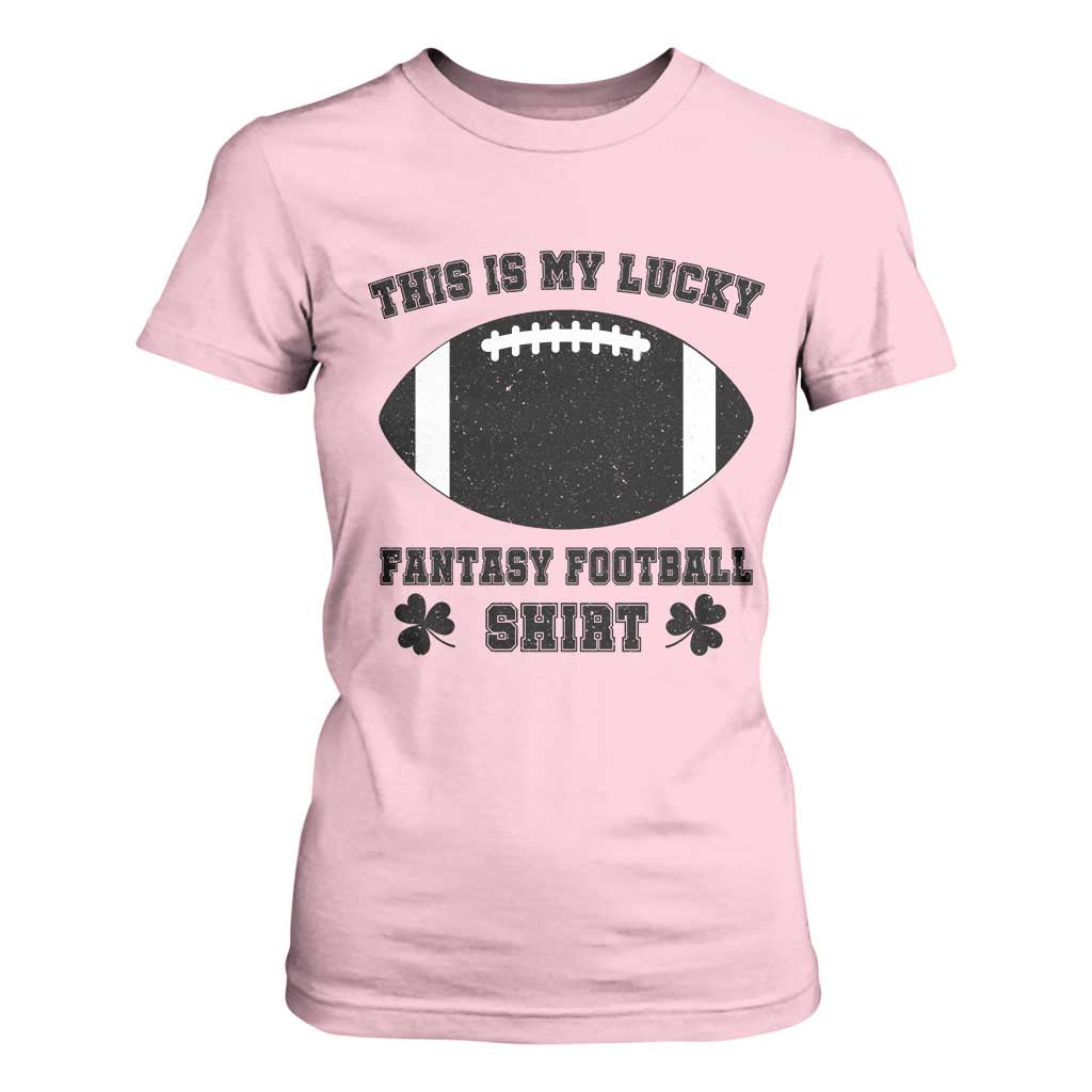 Lucky Fantasy Football T Shirt For Women Vintage Commissioner Draft Party Commish FFL TS10 Light Pink Print Your Wear