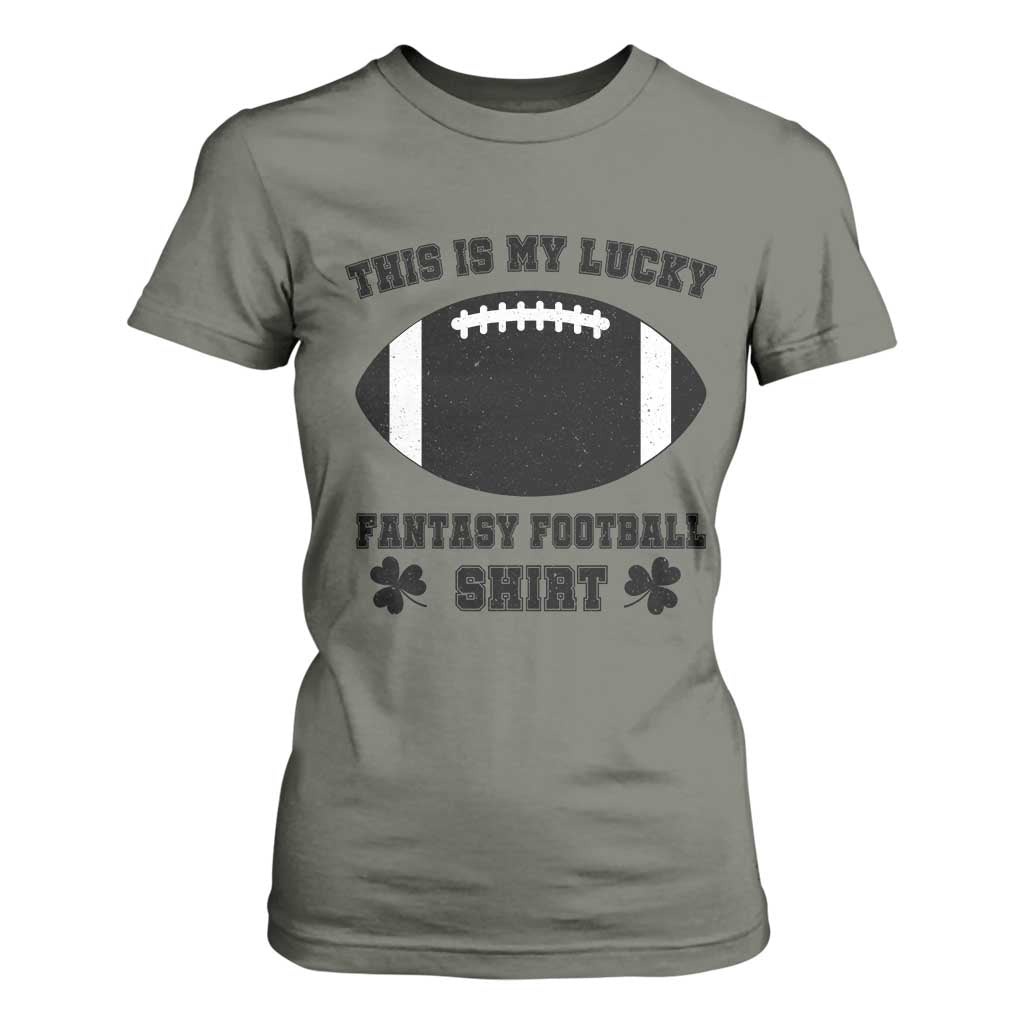 Lucky Fantasy Football T Shirt For Women Vintage Commissioner Draft Party Commish FFL TS10 Military Green Print Your Wear