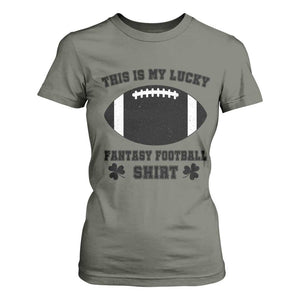 Lucky Fantasy Football T Shirt For Women Vintage Commissioner Draft Party Commish FFL TS10 Military Green Print Your Wear