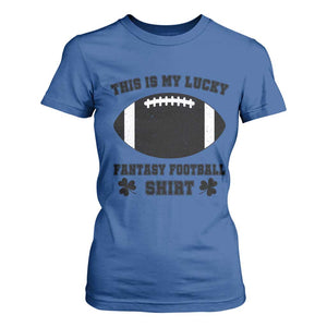 Lucky Fantasy Football T Shirt For Women Vintage Commissioner Draft Party Commish FFL TS10 Royal Blue Print Your Wear