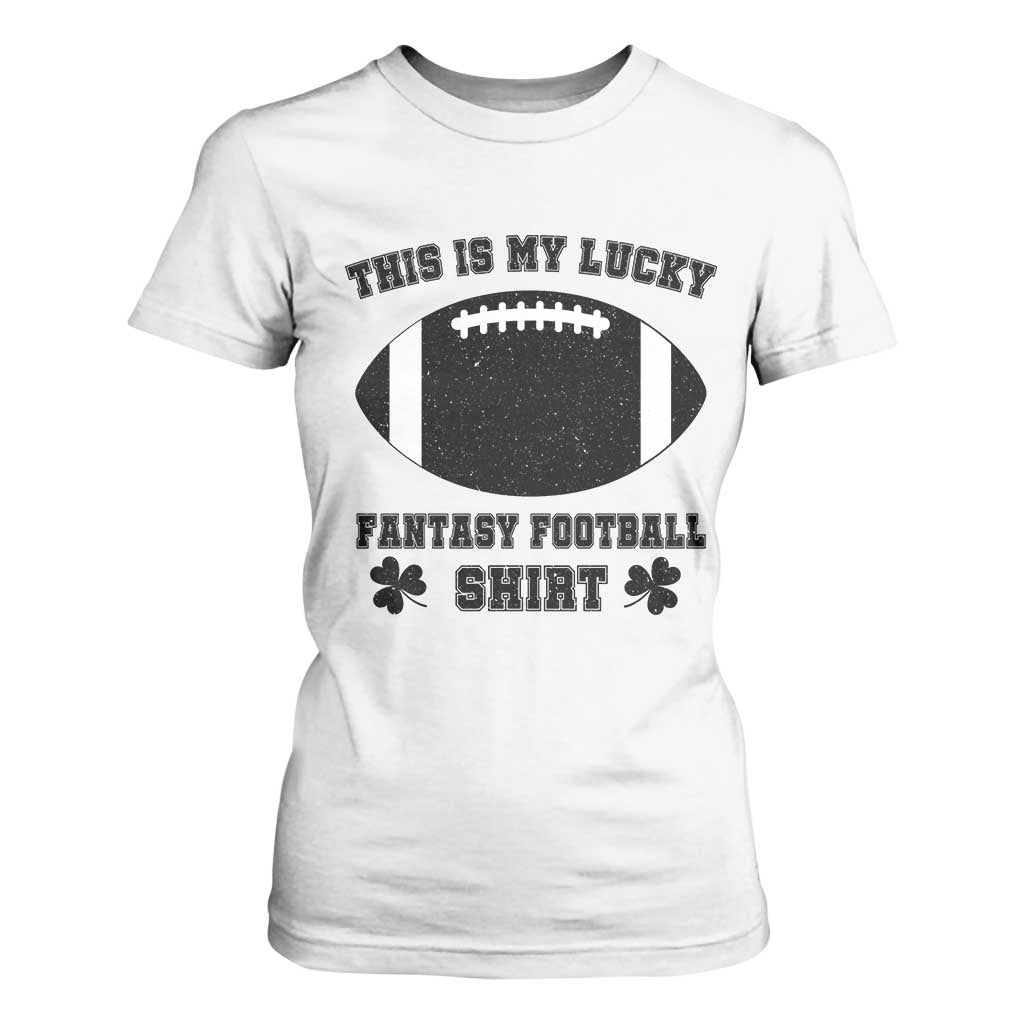 Lucky Fantasy Football T Shirt For Women Vintage Commissioner Draft Party Commish FFL TS10 White Print Your Wear