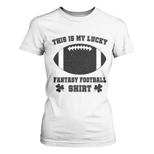 Lucky Fantasy Football T Shirt For Women Vintage Commissioner Draft Party Commish FFL TS10 White Print Your Wear