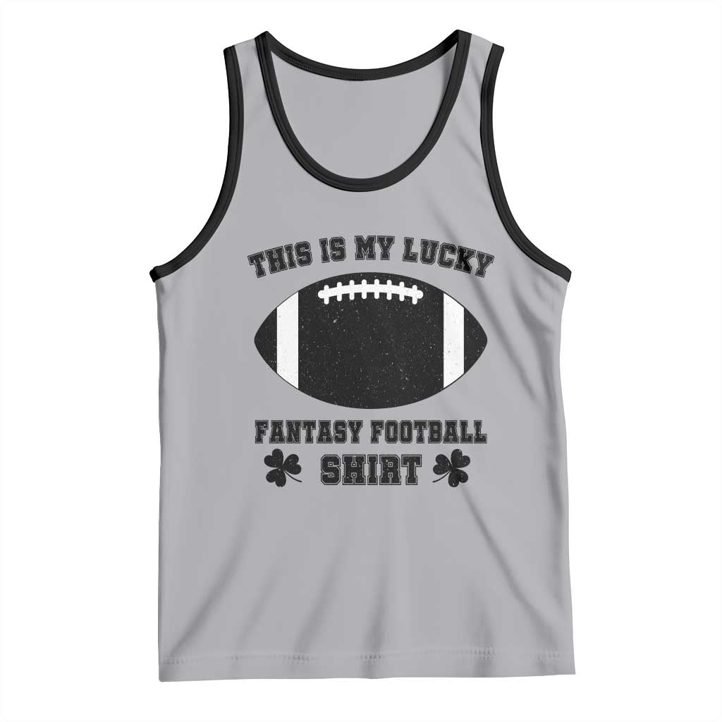 Lucky Fantasy Football Tank Top Vintage Commissioner Draft Party Commish FFL TS10 Athletic Heather Black Print Your Wear