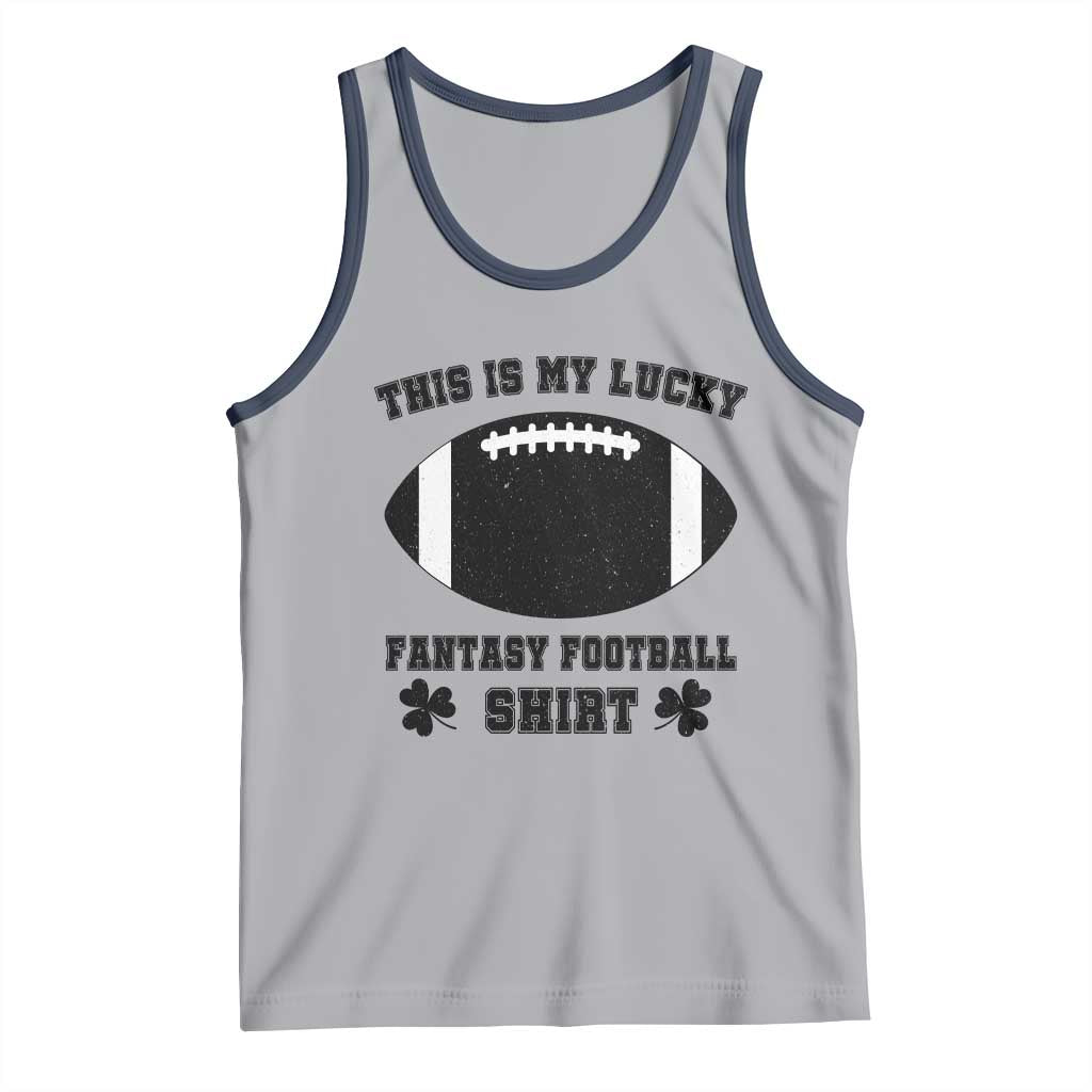 Lucky Fantasy Football Tank Top Vintage Commissioner Draft Party Commish FFL TS10 Athletic Heather Navy Print Your Wear
