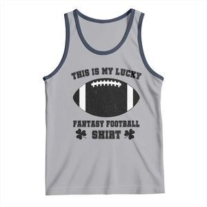 Lucky Fantasy Football Tank Top Vintage Commissioner Draft Party Commish FFL TS10 Athletic Heather Navy Print Your Wear