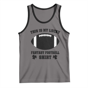 Lucky Fantasy Football Tank Top Vintage Commissioner Draft Party Commish FFL TS10 Deep Heather Black Print Your Wear