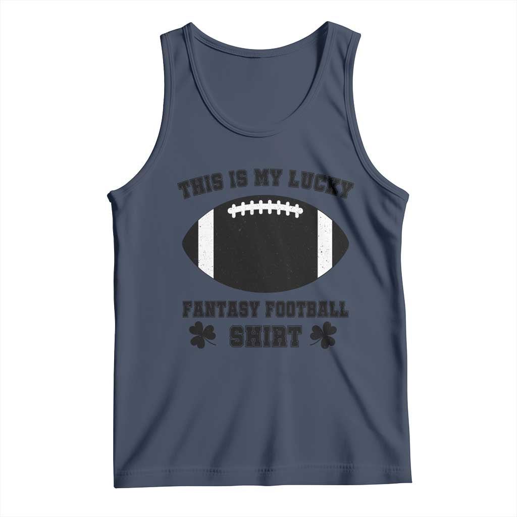 Lucky Fantasy Football Tank Top Vintage Commissioner Draft Party Commish FFL TS10 Navy Print Your Wear