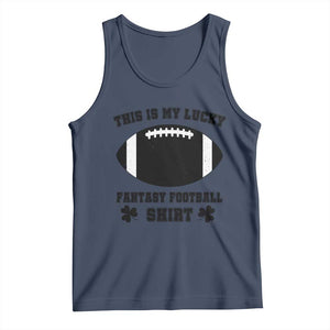Lucky Fantasy Football Tank Top Vintage Commissioner Draft Party Commish FFL TS10 Navy Print Your Wear