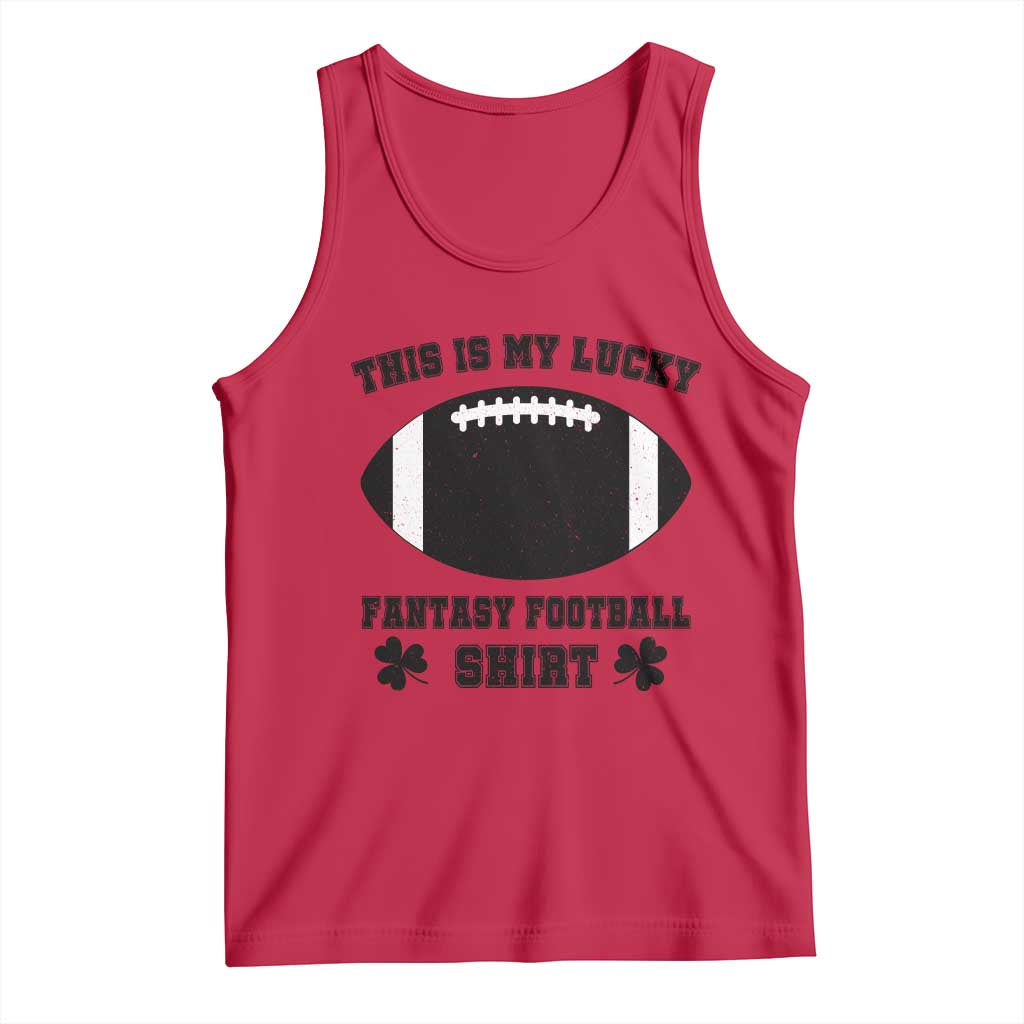 Lucky Fantasy Football Tank Top Vintage Commissioner Draft Party Commish FFL TS10 Red Print Your Wear
