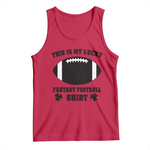 Lucky Fantasy Football Tank Top Vintage Commissioner Draft Party Commish FFL TS10 Red Print Your Wear