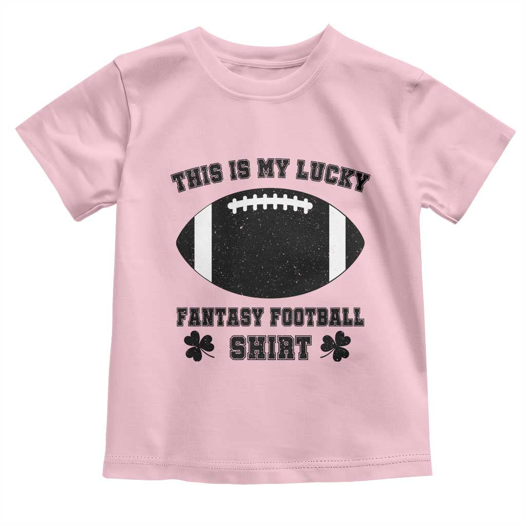 Lucky Fantasy Football Toddler T Shirt Vintage Commissioner Draft Party Commish FFL TS10 Light Pink Print Your Wear