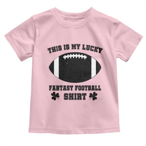 Lucky Fantasy Football Toddler T Shirt Vintage Commissioner Draft Party Commish FFL TS10 Light Pink Print Your Wear