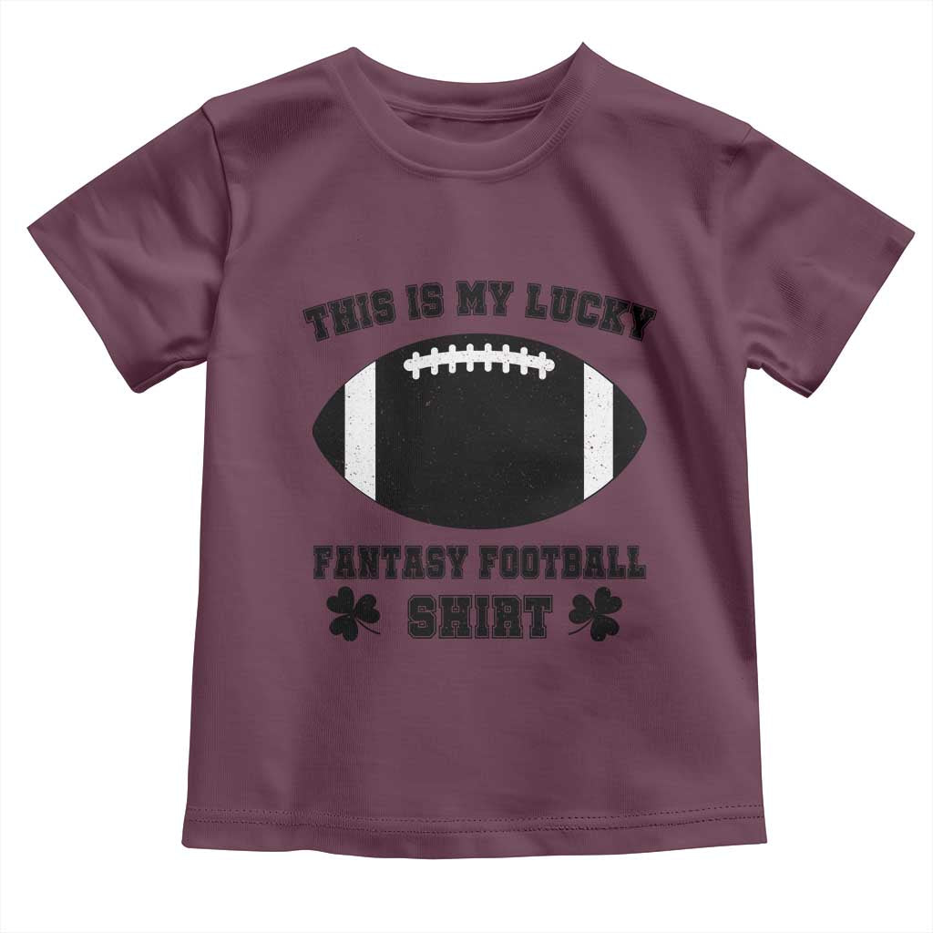 Lucky Fantasy Football Toddler T Shirt Vintage Commissioner Draft Party Commish FFL TS10 Maroon Print Your Wear
