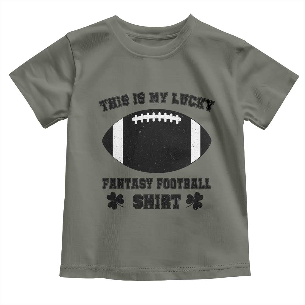 Lucky Fantasy Football Toddler T Shirt Vintage Commissioner Draft Party Commish FFL TS10 Military Green Print Your Wear