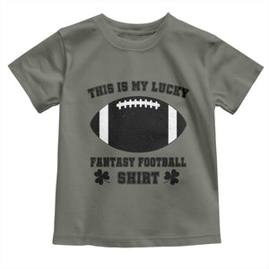 Lucky Fantasy Football Toddler T Shirt Vintage Commissioner Draft Party Commish FFL TS10 Military Green Print Your Wear