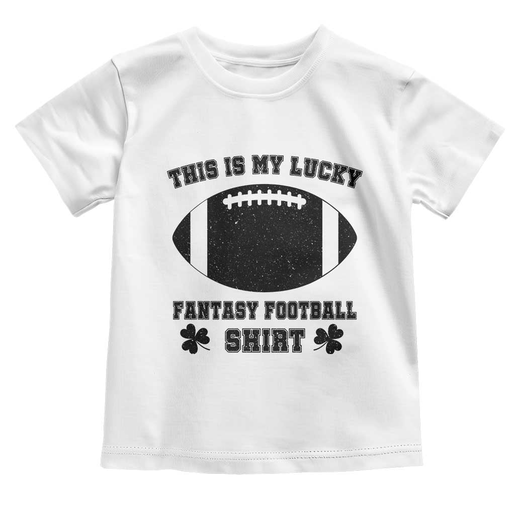 Lucky Fantasy Football Toddler T Shirt Vintage Commissioner Draft Party Commish FFL TS10 White Print Your Wear