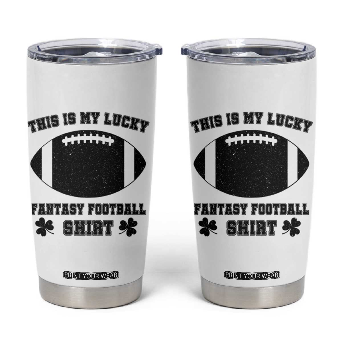 Lucky Fantasy Football Tumbler Cup Vintage Commissioner Draft Party Commish FFL TS10 White Print Your Wear