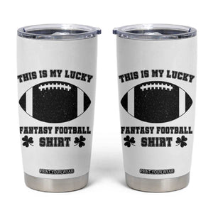 Lucky Fantasy Football Tumbler Cup Vintage Commissioner Draft Party Commish FFL TS10 White Print Your Wear