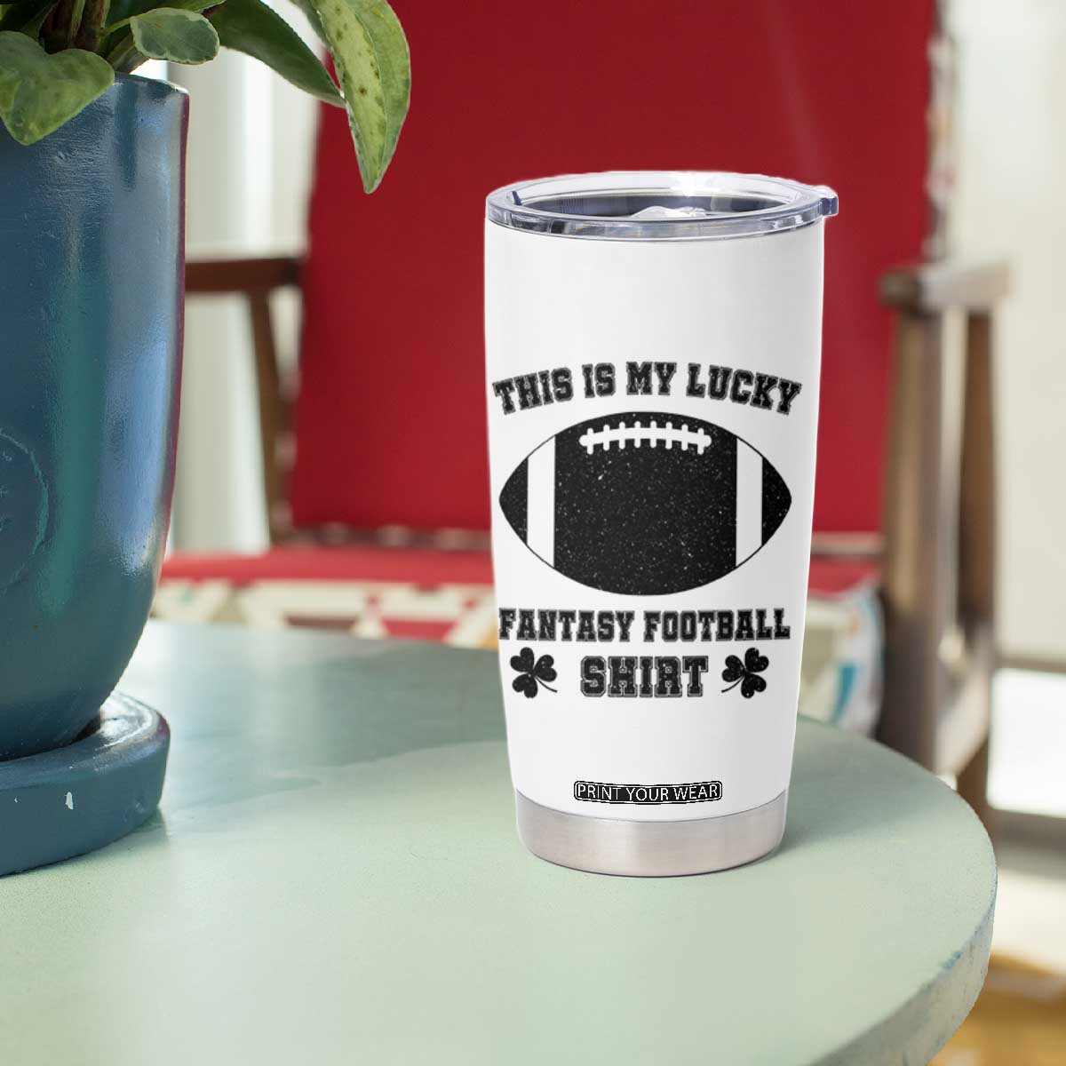 Lucky Fantasy Football Tumbler Cup Vintage Commissioner Draft Party Commish FFL TS10 Print Your Wear