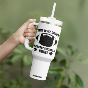 Lucky Fantasy Football Tumbler With Handle Vintage Commissioner Draft Party Commish FFL TS10 Print Your Wear