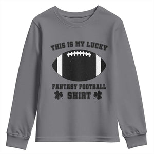 Lucky Fantasy Football Youth Sweatshirt Vintage Commissioner Draft Party Commish FFL TS10 Charcoal Print Your Wear