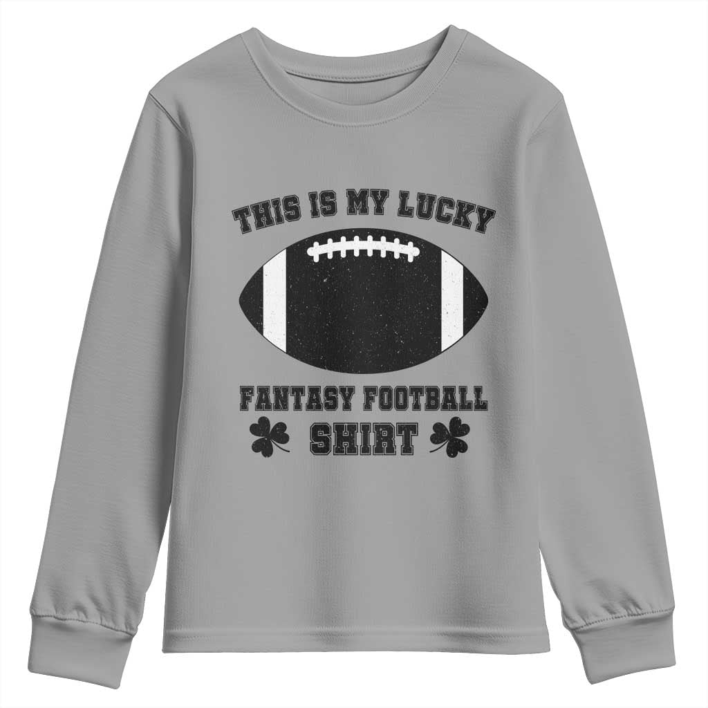 Lucky Fantasy Football Youth Sweatshirt Vintage Commissioner Draft Party Commish FFL TS10 Sport Gray Print Your Wear