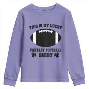 Lucky Fantasy Football Youth Sweatshirt Vintage Commissioner Draft Party Commish FFL TS10 Violet Print Your Wear