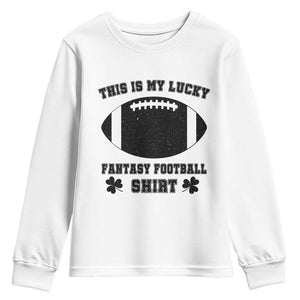 Lucky Fantasy Football Youth Sweatshirt Vintage Commissioner Draft Party Commish FFL TS10 White Print Your Wear