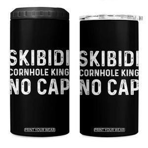 Cornhole King 4 in 1 Can Cooler Tumbler No Cap Funny Bean Bag Toss Game TS10 One Size: 16 oz Black Print Your Wear