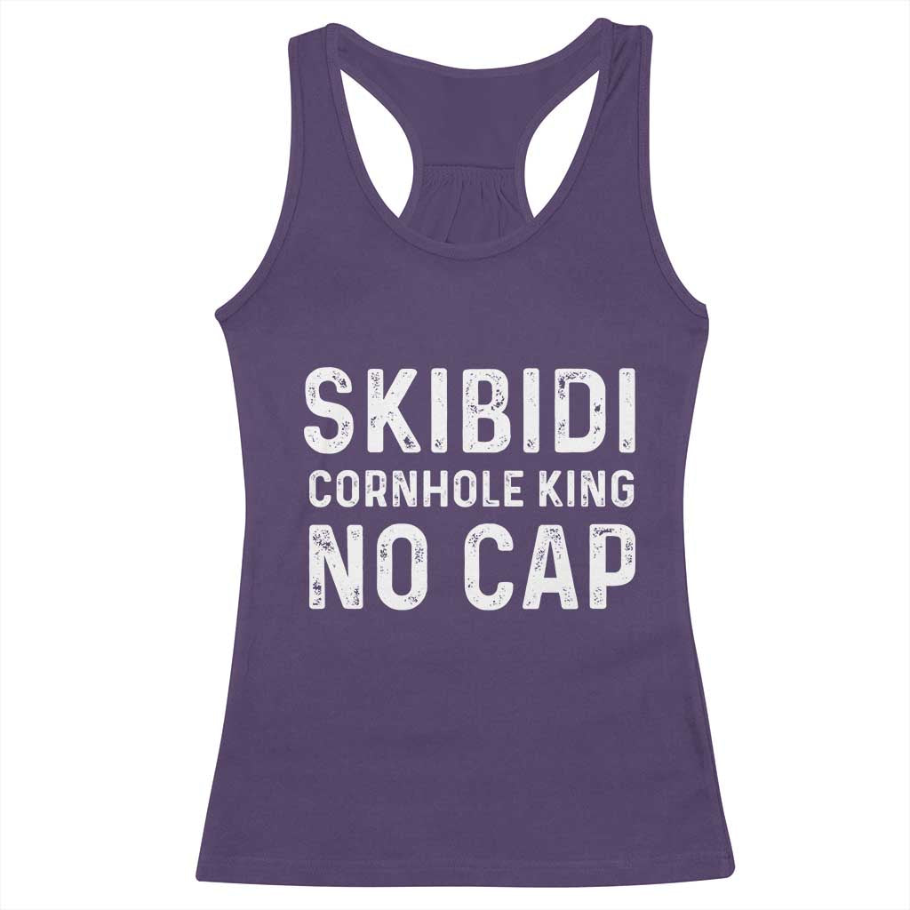 Cornhole King Racerback Tank Top No Cap Funny Bean Bag Toss Game TS10 Purple Print Your Wear