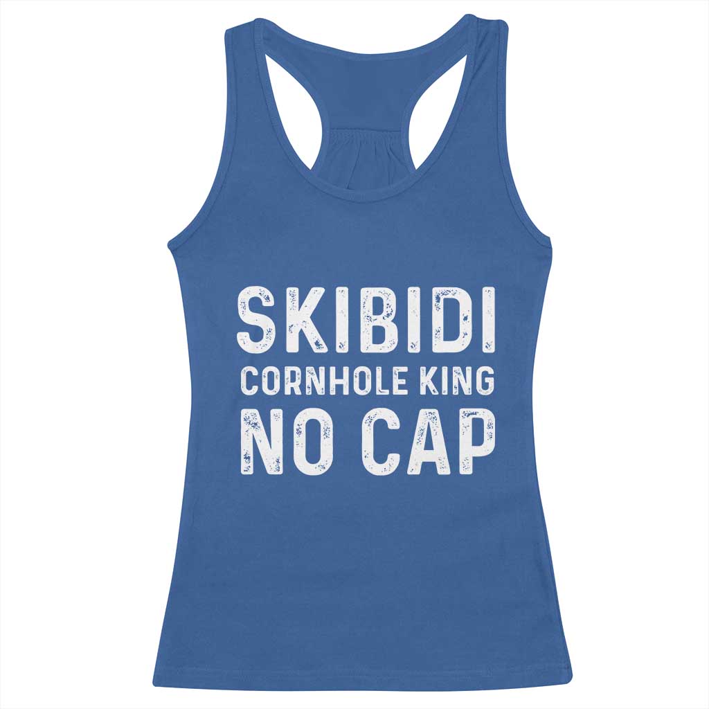 Cornhole King Racerback Tank Top No Cap Funny Bean Bag Toss Game TS10 Royal Blue Print Your Wear
