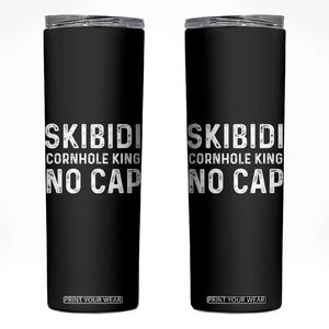 Cornhole King Skinny Tumbler No Cap Funny Bean Bag Toss Game TS10 Black Print Your Wear