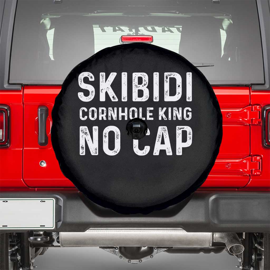 Cornhole King Spare Tire Cover No Cap Funny Bean Bag Toss Game TS10 Black Print Your Wear