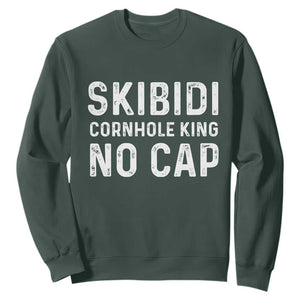 Cornhole King Sweatshirt No Cap Funny Bean Bag Toss Game TS10 Dark Forest Green Print Your Wear