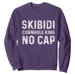 Cornhole King Sweatshirt No Cap Funny Bean Bag Toss Game TS10 Purple Print Your Wear