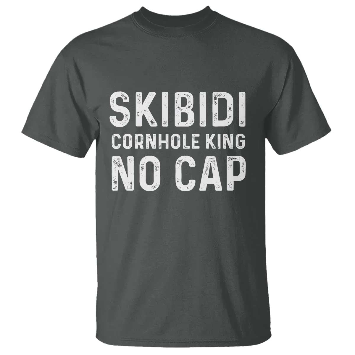 Cornhole King T Shirt No Cap Funny Bean Bag Toss Game TS10 Dark Heather Print Your Wear