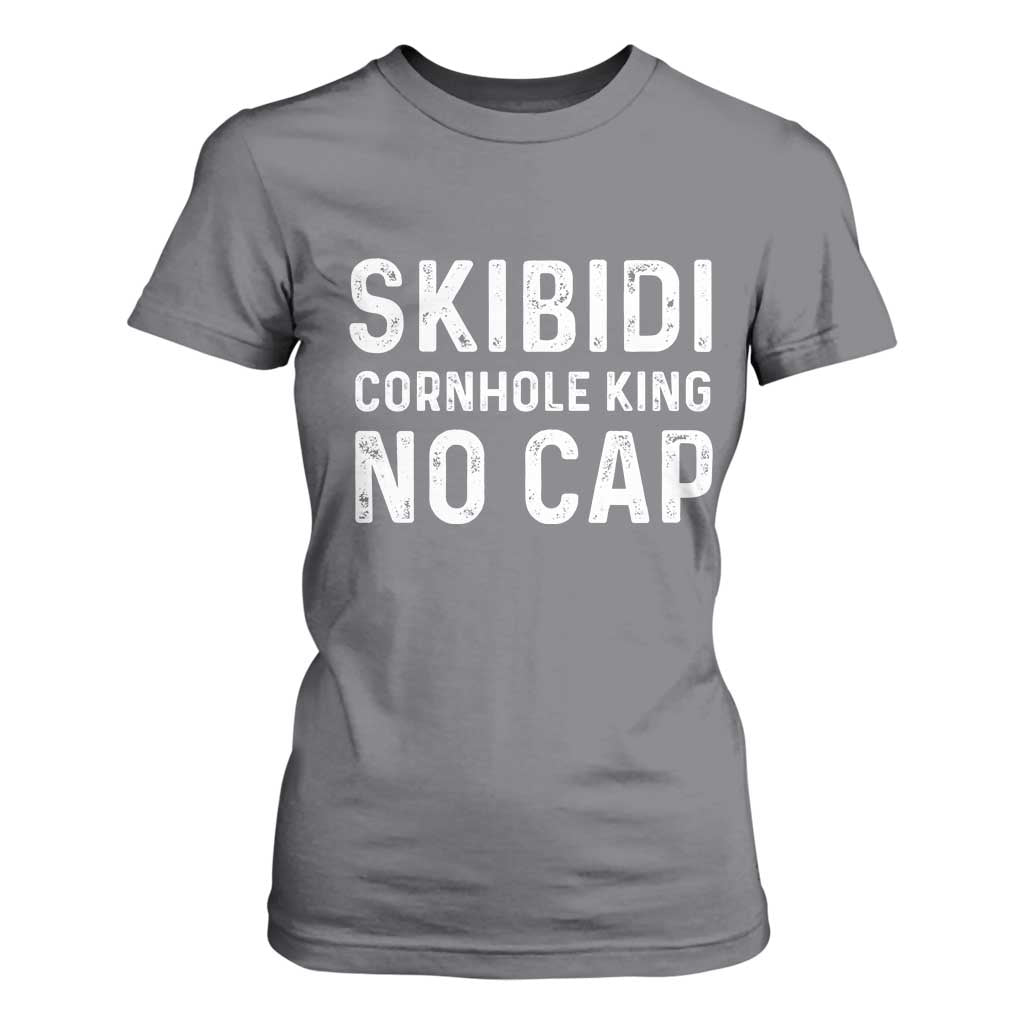 Cornhole King T Shirt For Women No Cap Funny Bean Bag Toss Game TS10 Charcoal Print Your Wear