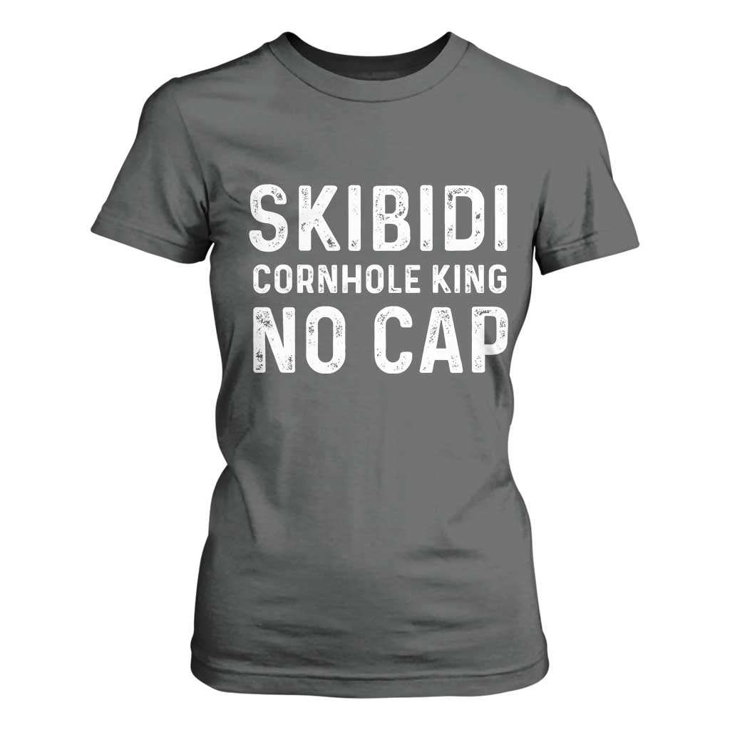 Cornhole King T Shirt For Women No Cap Funny Bean Bag Toss Game TS10 Dark Heather Print Your Wear