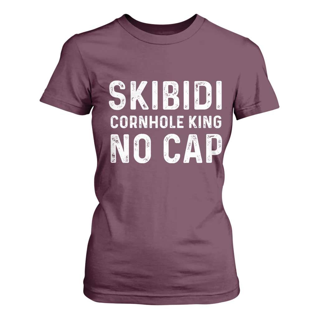 Cornhole King T Shirt For Women No Cap Funny Bean Bag Toss Game TS10 Maroon Print Your Wear