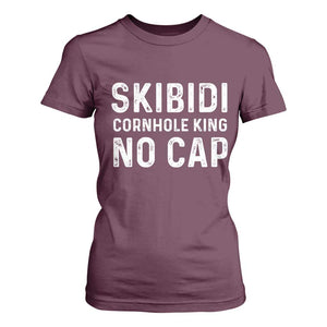 Cornhole King T Shirt For Women No Cap Funny Bean Bag Toss Game TS10 Maroon Print Your Wear